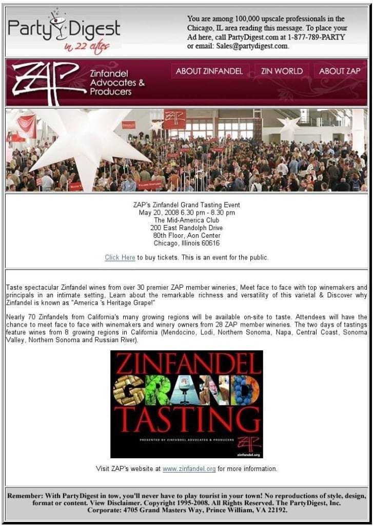 ZAP's Zinfandel Grand Tasting Event